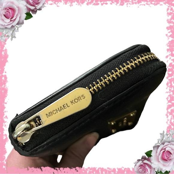 BUNDLE! Michael Kors Black Leather Full Zip Continental Wallet and Small Purse - Picture 12 of 16